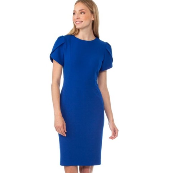 tulip sleeve sheath dress